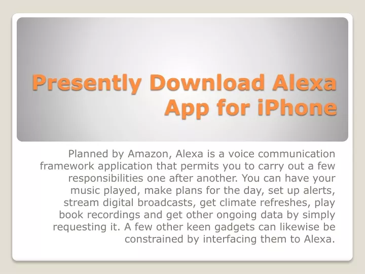 presently download alexa app for iphone