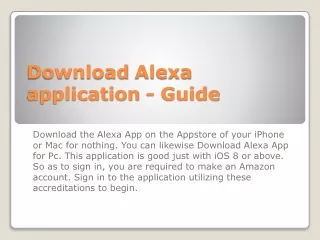 Download Alexa application - Guide
