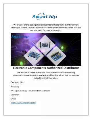 Electronic Parts Distributor Online | Amaxchip.com