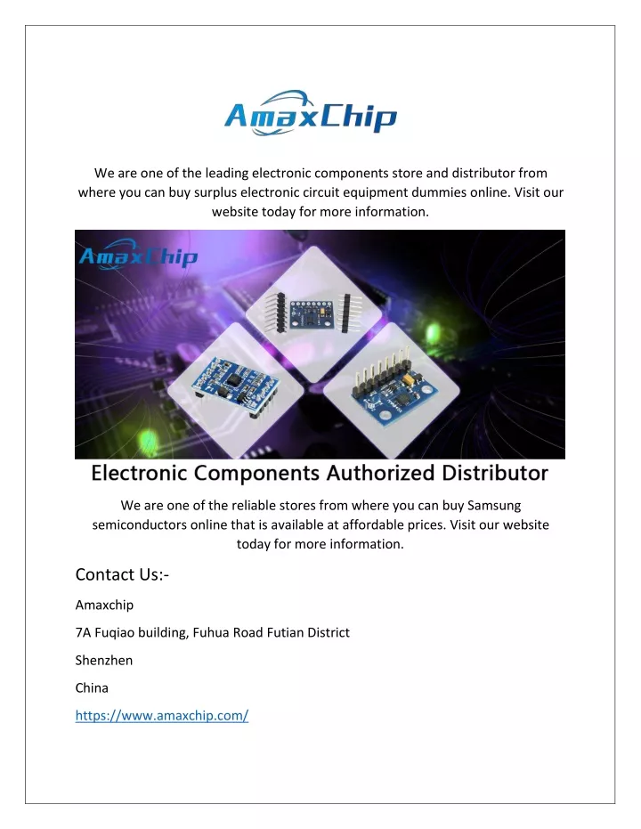 we are one of the leading electronic components