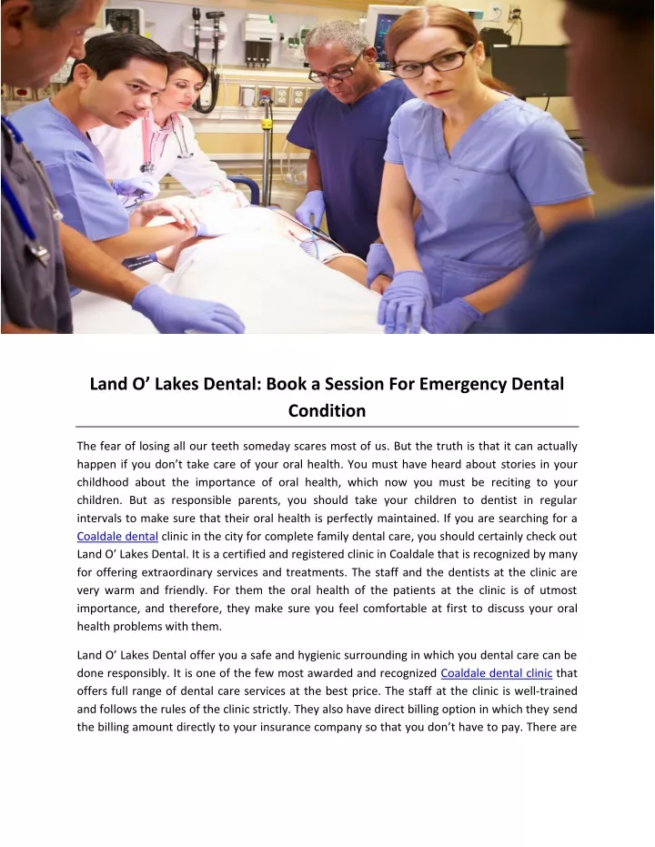 land o lakes dental book a session for emergency