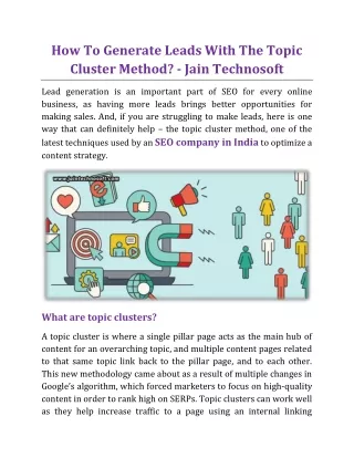 how to generate leads with the topic cluster