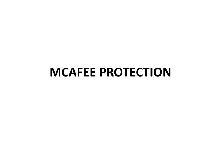 mcafee protection