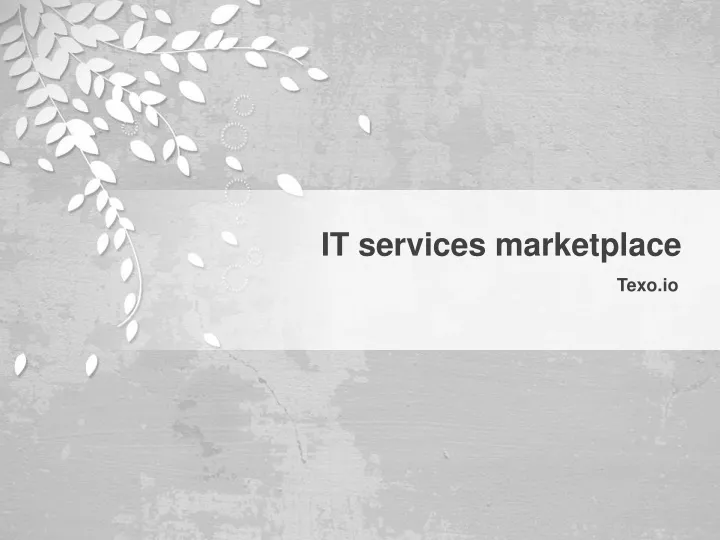 it services marketplace