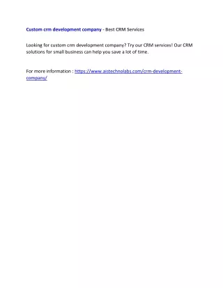 custom crm development company best crm services