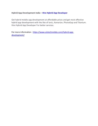 hybrid app development india hire hybrid