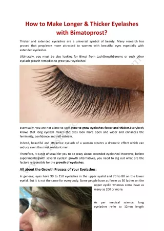 How to Make Longer & Thicker Eyelashes with Bimatoprost