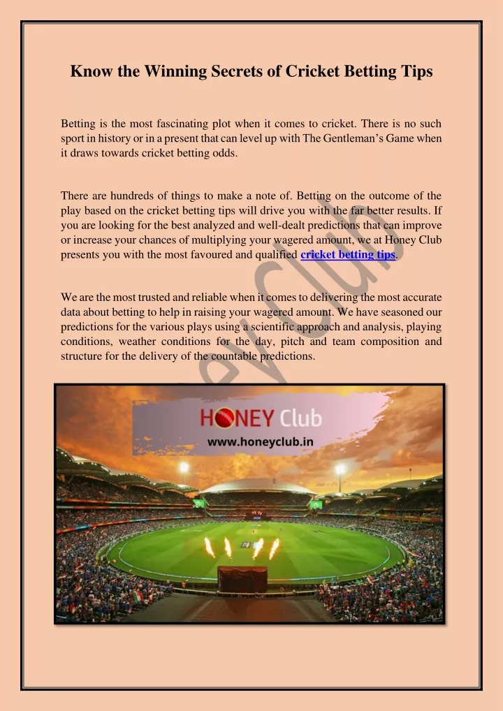 know the winning secrets of cricket betting tips