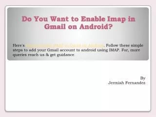 do you want to enable imap in gmail on android