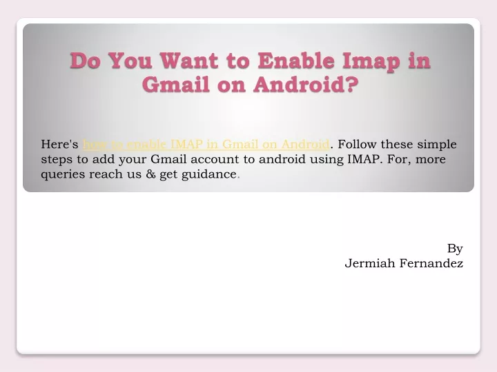 do you want to enable imap in gmail on android
