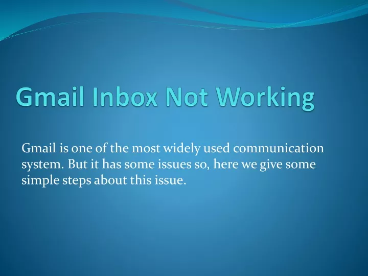 gmail inbox not working