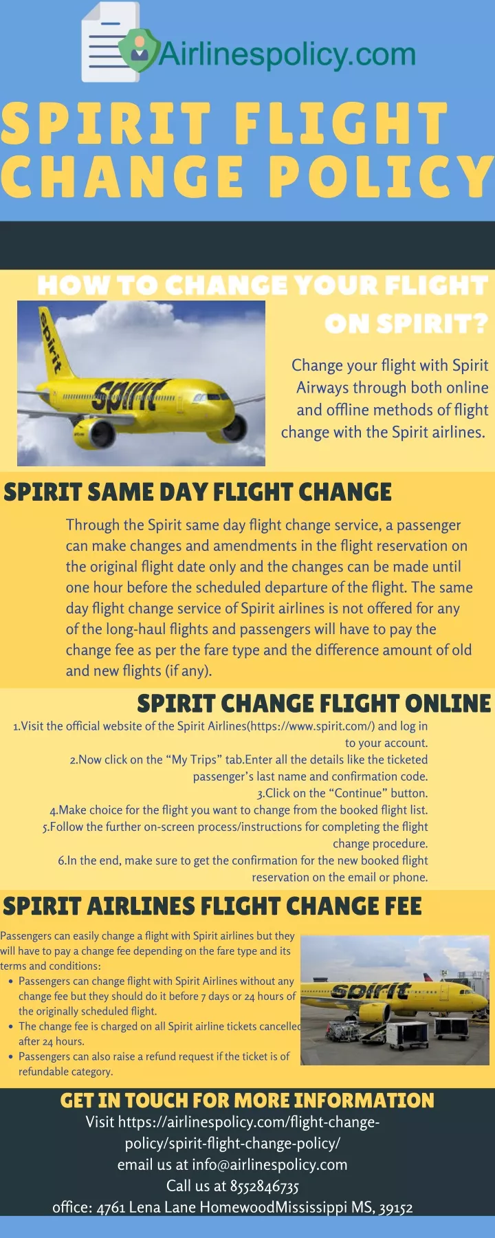 spirit flight change policy