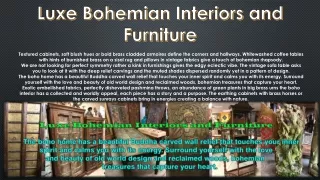 luxe bohemian interiors and furniture