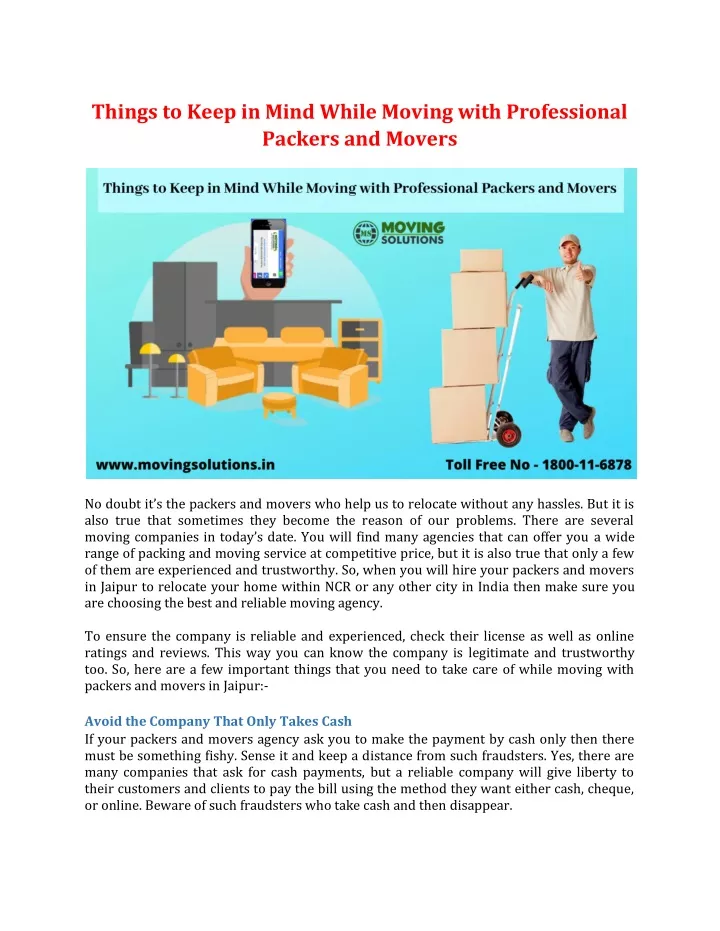 things to keep in mind while moving with