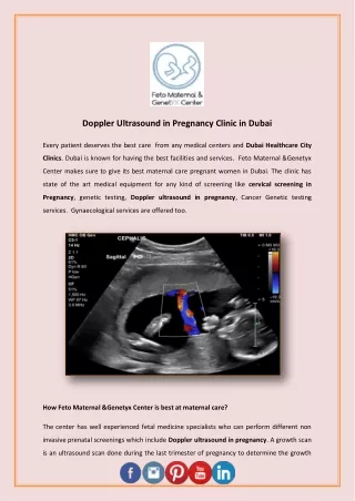 Doppler Ultrasound in Pregnancy Clinic in Dubai