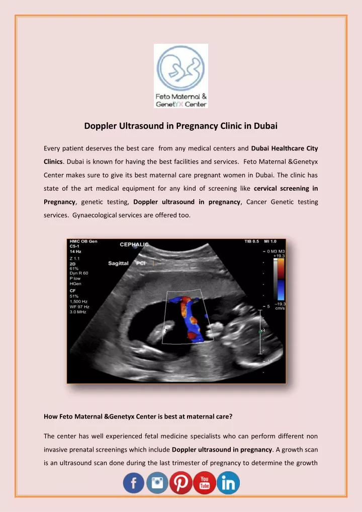 doppler ultrasound in pregnancy clinic in dubai