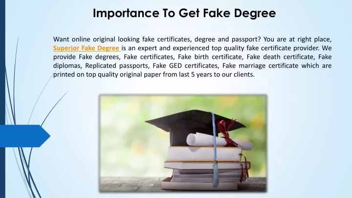 importance to get fake degree