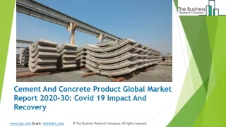 Global Cement And Concrete Product Market Overview And Top Key Players by 2030