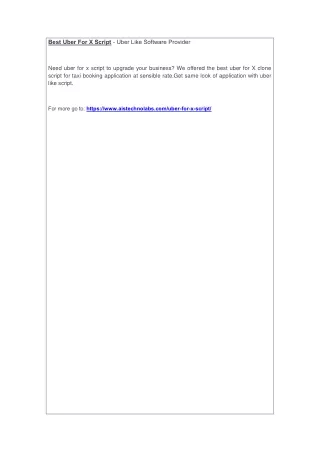 best uber for x script uber like software provider