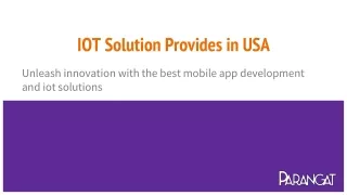 IOT Solution Providers in USA | Parangat Technologies