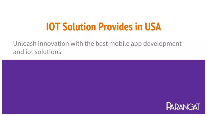 iot solution provides in usa
