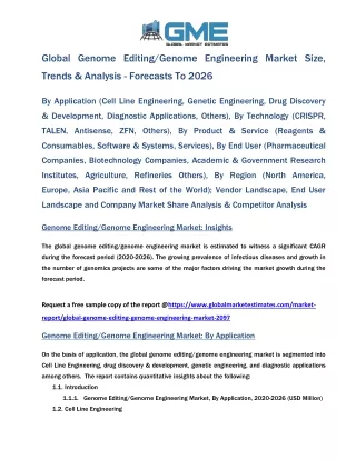 global genome editing genome engineering market