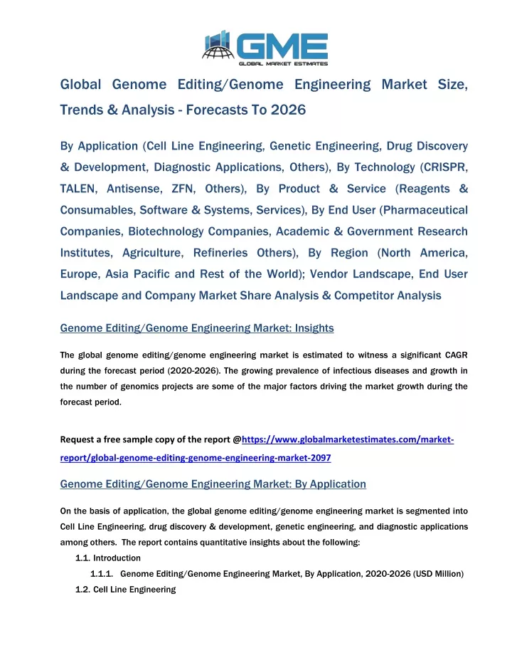 global genome editing genome engineering market