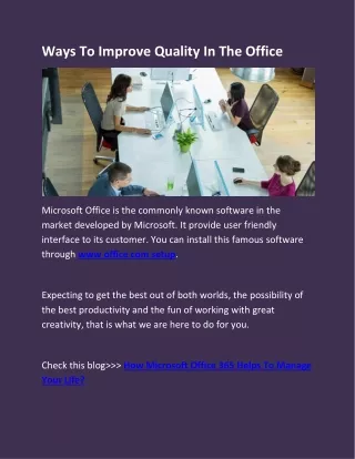 ways to improve quality in the office