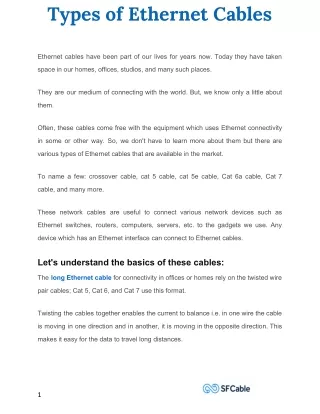 types of ethernet cables