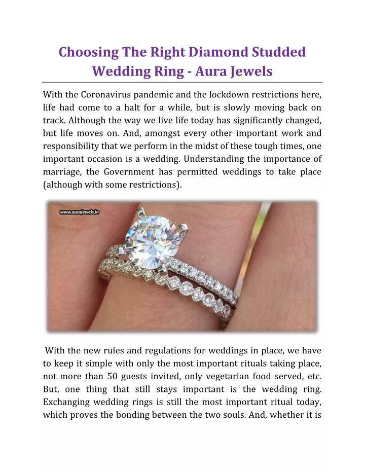 choosing the right diamond studded wedding ring