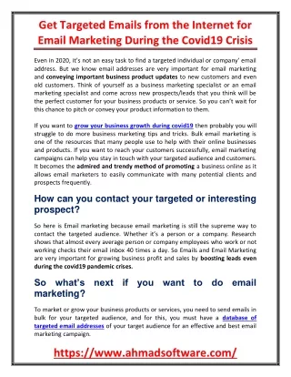 get targeted emails from the internet for email