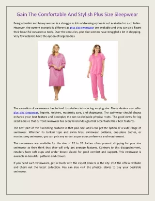 gain the comfortable and stylish plus size