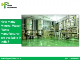 Mineral water plant company in India | HyperFilteration