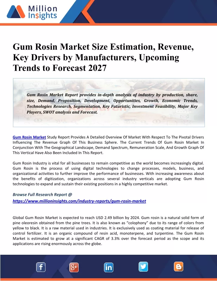 gum rosin market size estimation revenue