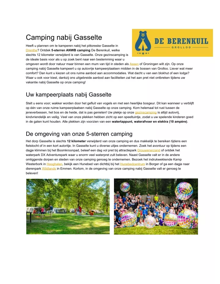 camping nabij gasselte