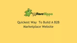 quickest way to build a b2b marketplace website
