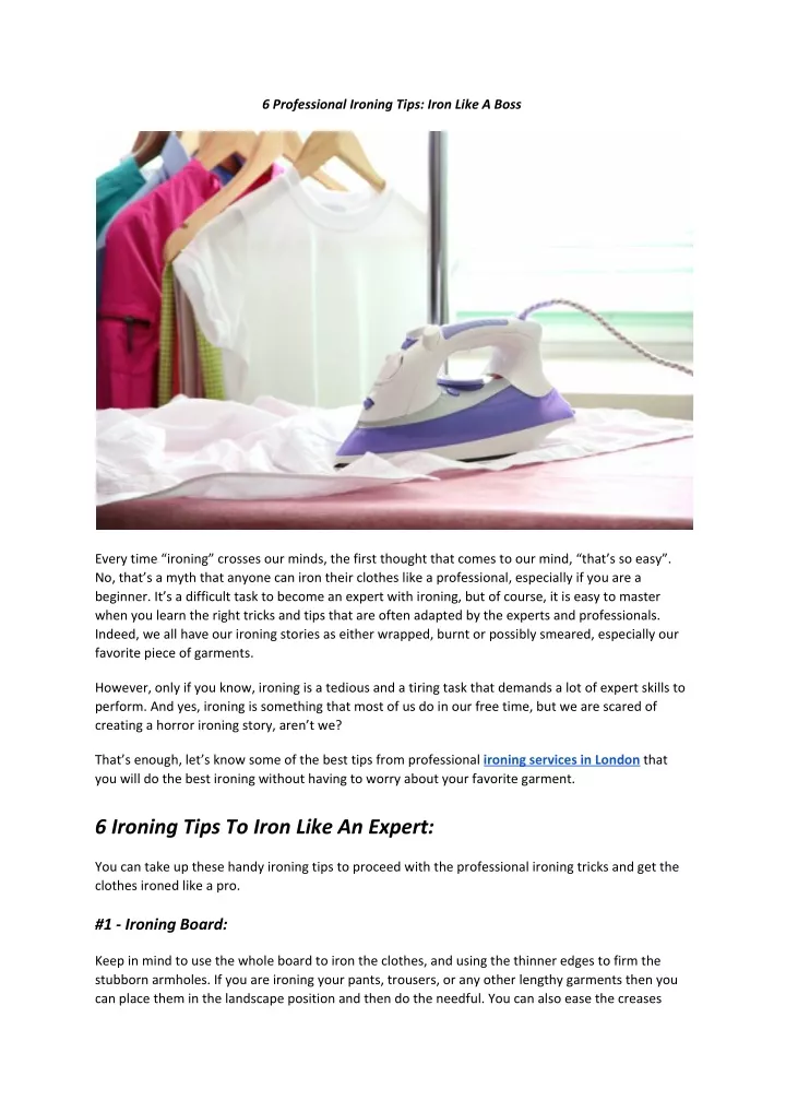 6 professional ironing tips iron like a boss