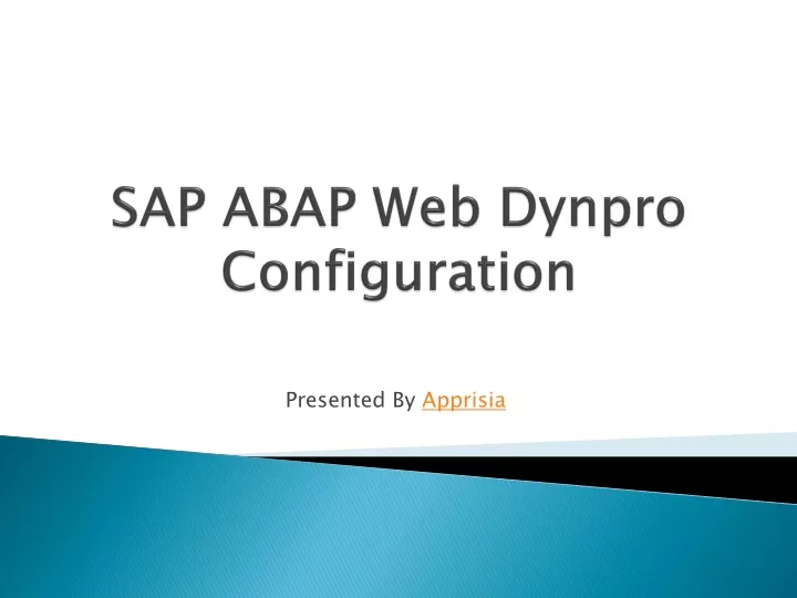sap abap web dynpro configuration