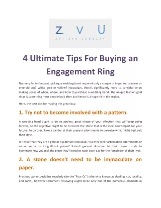 4 Ultimate Tips For Buying an Engagement Ring