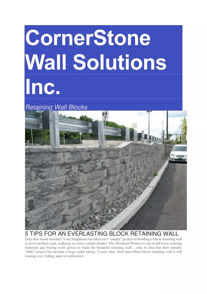 cornerstone wall solutions inc
