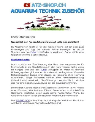 fischfutter kaufen
