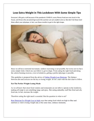 lose extra weight in this lockdown with some