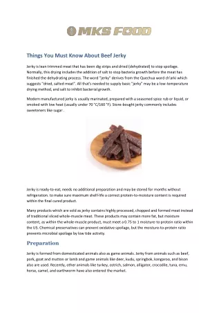 Things You Must Know About Beef Jerky