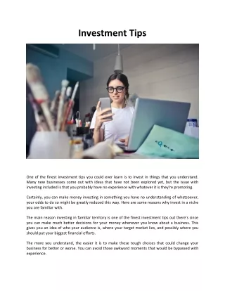 Investment Tips