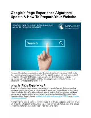 Google’s Page Experience Algorithm Update & How To Prepare Your Website