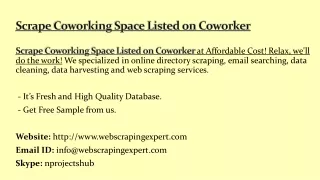 scrape coworking space listed on coworker