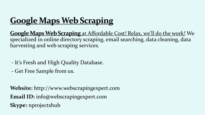 google maps web scraping