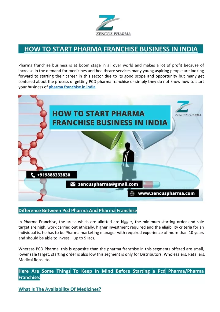 how to start pharma franchise business in india