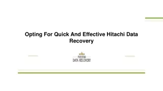 Opting For Quick And Effective Hitachi Data Recovery