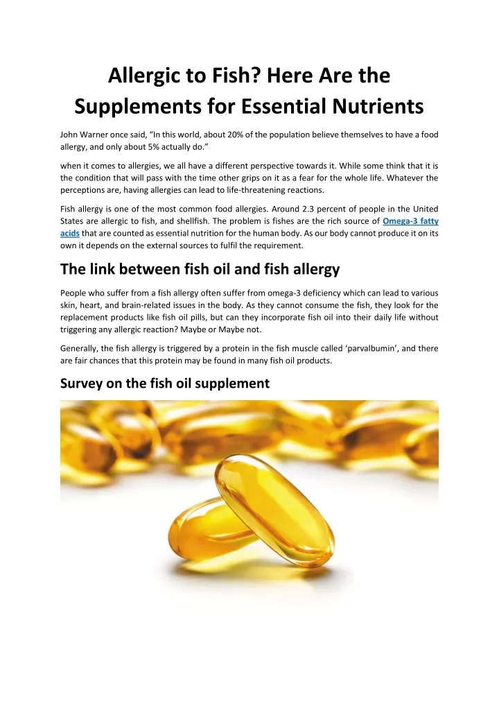 allergic to fish here are the supplements